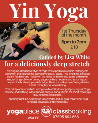 Monthly Yin Yoga Yoga Place Abertawe
