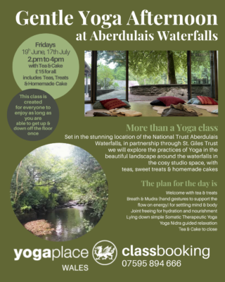 Yoga at the waterfalls Aberdulais