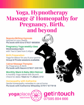 Bespoke Birthing Hypnosis, Homeopathy for Pregnancy, Birth & Beyond, Pregnancy & Postnatal Massage, Pregnancy Yoga, Birth Preparation Workshop, Mami & Baby Yoga Retreat.