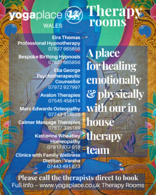 A complete offering of physical and emotional therapies here at Yoga Place Wales