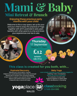 Mami & Baby Yoga Postnatal Yoga Tea & Cake at Yoga Place Abertawe